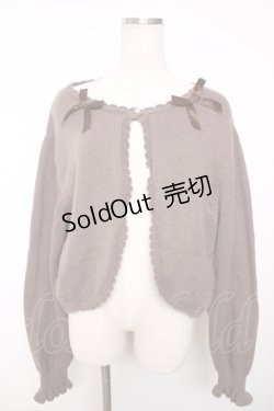 画像1: m petit by misako / リボンニットボレロ 3L 茶 Y-25-12-13-075-LO-TO-SZ-ZY