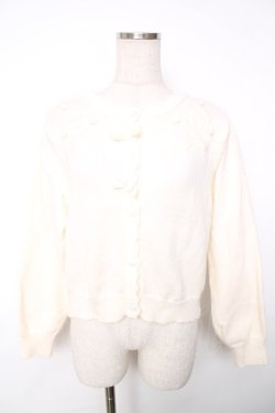 画像1: m petit by misako / バラ刺繍ニットカーディガン  キナリ Y-25-12-13-076-LO-TO-SZ-ZY