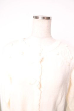 画像3: m petit by misako / バラ刺繍ニットカーディガン  キナリ Y-25-12-13-076-LO-TO-SZ-ZY