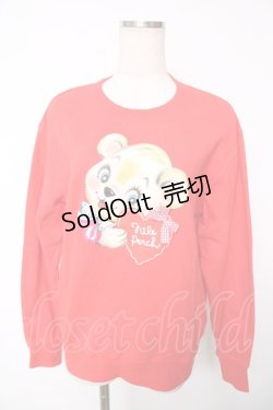 画像1: Nile Perch / プリントスウェット  赤 Y-25-12-13-077-LO-TO-AS-ZI
