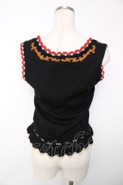 画像2: Jane Marple / ニットベスト M 黒 Y-25-12-13-080-JM-TO-SZ-ZY