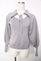 an another angelus / ボレロアンサンブルニット F グレー Y-25-12-13-082-CA-TO-SZ-ZY