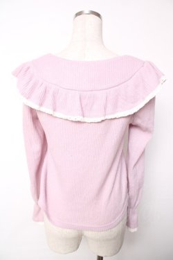 画像2: Bubbles / リボン付きスクエアネックニット F ピンク Y-25-12-13-086-CA-TO-SZ-ZY