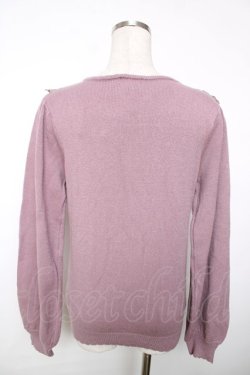 画像2: axes femme / 巻薔薇×パールデザインニット F ラベンダー Y-25-12-13-010-AX-TO-SZ-ZY
