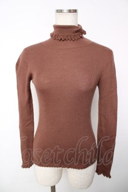 画像1: Emily Temple cute / ハイネックリブニット  ブラウン Y-25-12-13-091-ET-TO-SZ-ZY