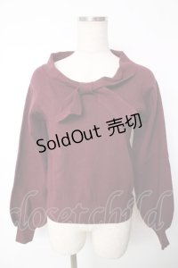 F&A / ボウタイニットプルオーバー F ワイン Y-25-12-13-093-LO-TO-SZ-ZY