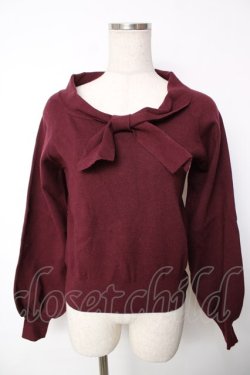 画像1: F&A / ボウタイニットプルオーバー F ワイン Y-25-12-13-093-LO-TO-SZ-ZY