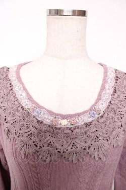 画像3: axes femme / 巻薔薇×パールデザインニット F ラベンダー Y-25-12-13-010-AX-TO-SZ-ZY