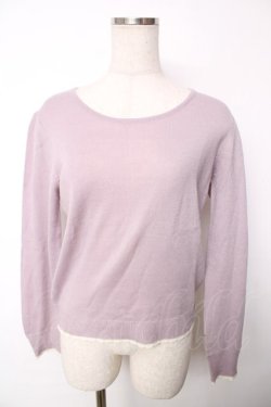 画像1: F i.n.t / リボン付ニットトップス F ラベンダー Y-25-12-13-094-CA-TO-SZ-ZY