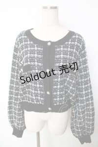 Dear My Love / ツイード柄ショート丈ニットカーディガン LL 黒 Y-25-12-13-097-EL-TO-SZ-ZY