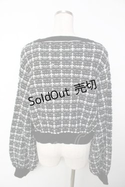 画像2: Dear My Love / ツイード柄ショート丈ニットカーディガン LL 黒 Y-25-12-13-097-EL-TO-SZ-ZY
