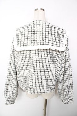 画像2: DearMyLove / 丸襟フリルビジューツイードジャケット 4L-5L アイボリー Y-25-12-13-098-EL-JA-SZ-ZY