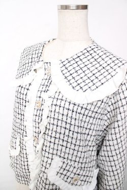 画像3: DearMyLove / 丸襟フリルビジューツイードジャケット 4L-5L アイボリー Y-25-12-13-098-EL-JA-SZ-ZY