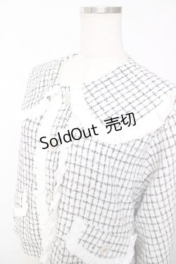 画像3: DearMyLove / 丸襟フリルビジューツイードジャケット 4L-5L アイボリー Y-25-12-13-098-EL-JA-SZ-ZY