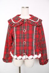 axes femme kawaii / ガーリーリボンショートコート M 赤 Y-25-12-13-103-AX-CO-SZ-ZY