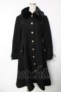 axes femme / ファー襟フィッシュテールコート  黒 Y-25-12-13-104-AX-CO-SZ-ZY