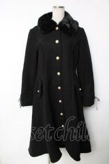 axes femme / ファー襟フィッシュテールコート  黒 Y-25-12-13-104-AX-CO-SZ-ZY