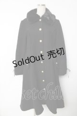 axes femme / ファー襟フィッシュテールコート  黒 Y-25-12-13-104-AX-CO-SZ-ZY
