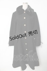 axes femme / ファー襟フィッシュテールコート  黒 Y-25-12-13-104-AX-CO-SZ-ZY