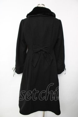 画像2: axes femme / ファー襟フィッシュテールコート  黒 Y-25-12-13-104-AX-CO-SZ-ZY