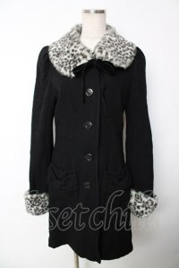 PEACE NOW / レオパードファーコート M 黒 Y-25-12-13-105-PU-CO-SZ-ZY
