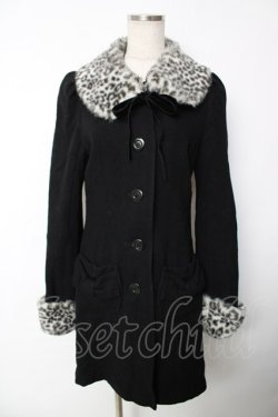 画像1: PEACE NOW / レオパードファーコート M 黒 Y-25-12-13-105-PU-CO-SZ-ZY