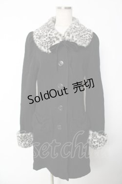 画像1: PEACE NOW / レオパードファーコート M 黒 Y-25-12-13-105-PU-CO-SZ-ZY