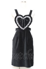 Honey Cinnamon / ハートエプロンジャンスカ F 黒×白 Y-25-12-13-107-LO-OP-SZ-ZY