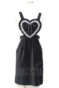 Honey Cinnamon / ハートエプロンジャンスカ F 黒×白 Y-25-12-13-107-LO-OP-SZ-ZY