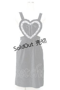 画像1: Honey Cinnamon / ハートエプロンジャンスカ F 黒×白 Y-25-12-13-107-LO-OP-SZ-ZS