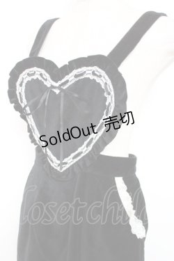 画像3: Honey Cinnamon / ハートエプロンジャンスカ F 黒×白 Y-25-12-13-107-LO-OP-SZ-ZS