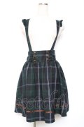 Amavel / サスペンダーチェックスカート M グリーン Y-25-12-13-108-CA-SK-SZ-ZY