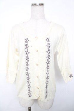 画像1: axes femme / 刺繍カーディガン M 生成り Y-25-12-13-012-AX-TO-SZ-ZY