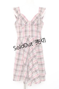 画像1: F i.n.t / チェックジャンパースカート F ブラウン Y-25-12-13-109-CA-OP-SZ-ZY