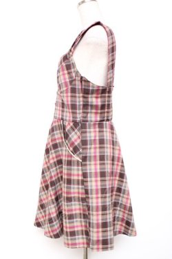 画像2: F i.n.t / チェックジャンパースカート F ブラウン Y-25-12-13-109-CA-OP-SZ-ZY