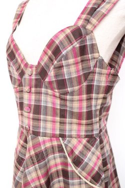 画像4: F i.n.t / チェックジャンパースカート F ブラウン Y-25-12-13-109-CA-OP-SZ-ZY