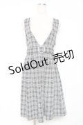 axes femme POETIQUE / ベルト付きチェックジャンパースカート M 黒 Y-25-12-13-110-AX-OP-SZ-ZS