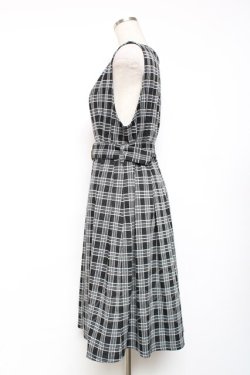 画像2: axes femme POETIQUE / ベルト付きチェックジャンパースカート M 黒 Y-25-12-13-110-AX-OP-SZ-ZY