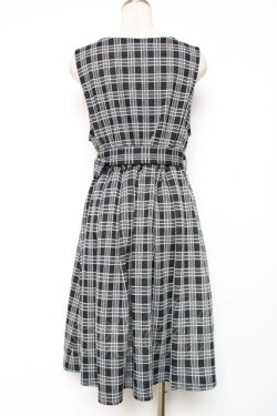 画像3: axes femme POETIQUE / ベルト付きチェックジャンパースカート M 黒 Y-25-12-13-110-AX-OP-SZ-ZY