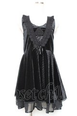 axes femme / ベロアサーキュラーチュニック M 黒 Y-25-12-13-111-AX-OP-SZ-ZY