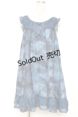 画像1: axes femme / 雪の結晶柄Aラインチュニック M 紺 Y-25-12-13-112-AX-OP-SZ-ZI