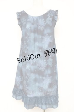 画像2: axes femme / 雪の結晶柄Aラインチュニック M 紺 Y-25-12-13-112-AX-OP-SZ-ZI