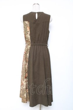 画像2: axes femme / パッチワークノースリワンピ M カーキ Y-25-12-13-114-AX-OP-SZ-ZY