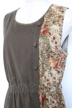 画像4: axes femme / パッチワークノースリワンピ M カーキ Y-25-12-13-114-AX-OP-SZ-ZY