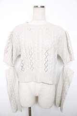 axes femme POETIQUE / アームウォーマー付ニットプルオーバー M キナリ Y-25-12-13-013-AX-TO-SZ-ZY