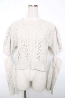 画像1: axes femme POETIQUE / アームウォーマー付ニットプルオーバー M キナリ Y-25-12-13-013-AX-TO-SZ-ZY