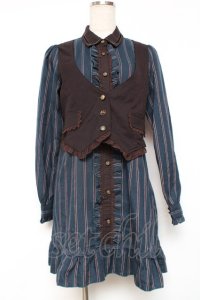 axes femme / ベストドッキングストライプワンピース M グリーン Y-25-12-13-115-AX-OP-SZ-ZY