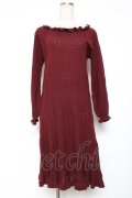 axes femme / ローズレースニットワンピース  ワイン Y-25-12-13-116-AX-OP-SZ-ZY