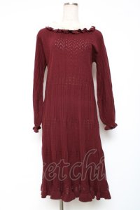 axes femme / ローズレースニットワンピース  ワイン Y-25-12-13-116-AX-OP-SZ-ZY