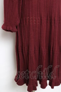 画像4: axes femme / ローズレースニットワンピース  ワイン Y-25-12-13-116-AX-OP-SZ-ZY